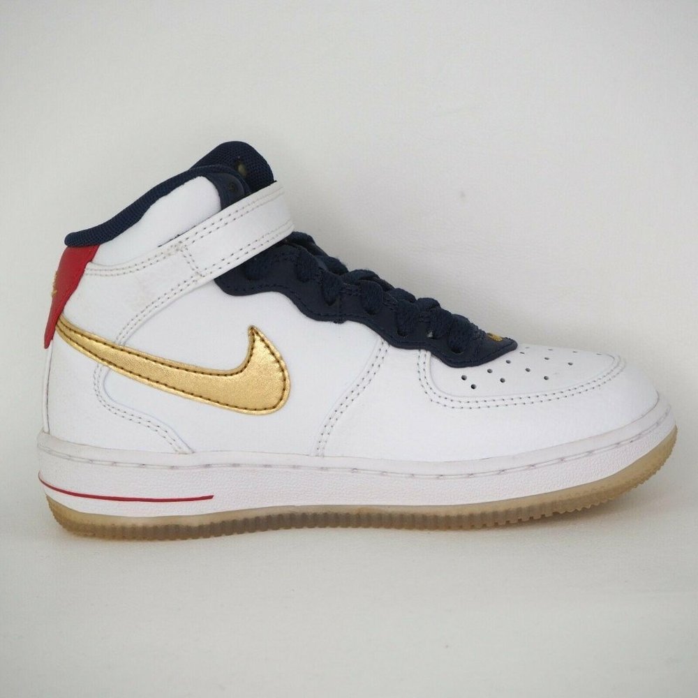 Nike Air Force 1 Mid PS Boys Shoes White USA - Picture 3 of 11
